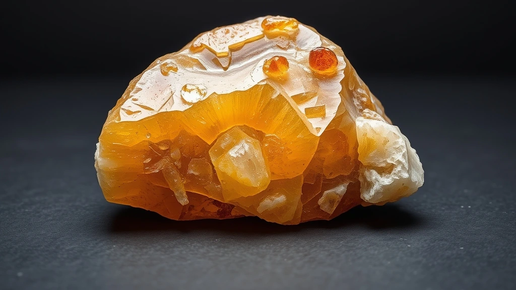 Amber Calcite Natural Gemstone Crystal Specimen