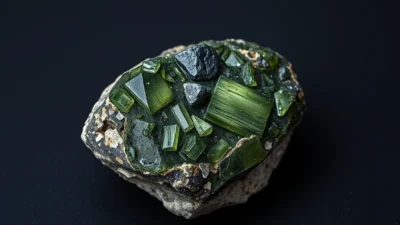 Epidote Natural Gemstone Crystal Specimen